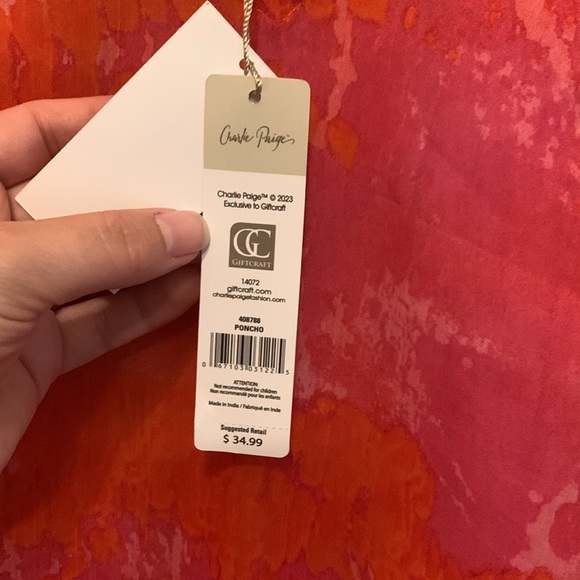 Charlie Paige Pink Orange Tie Dye Snake Print Swim Cover Poncho S/M P/M - Picture 5 of 8